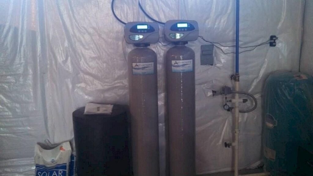 EVRS 1054 water softener and EVAIR 1054 iron filter installed in Brighton, MI.