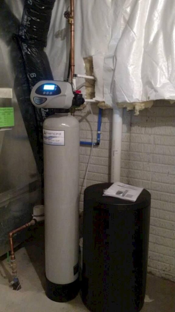 EVRS 1054 water softener installed in a home