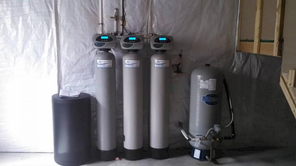 EV-AIR iron filters & an EVRS water softener in a home