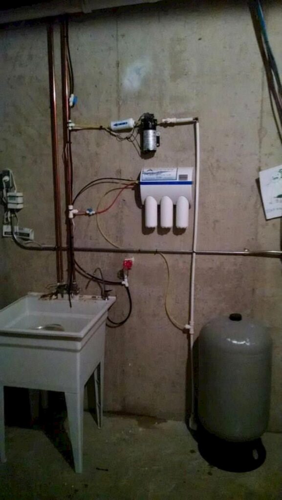 UltroWater reverse osmosis unit installation in Whitmore Lake, MI.